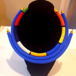 Kenyan Handmade Glass Maasaii Beads Necklace
